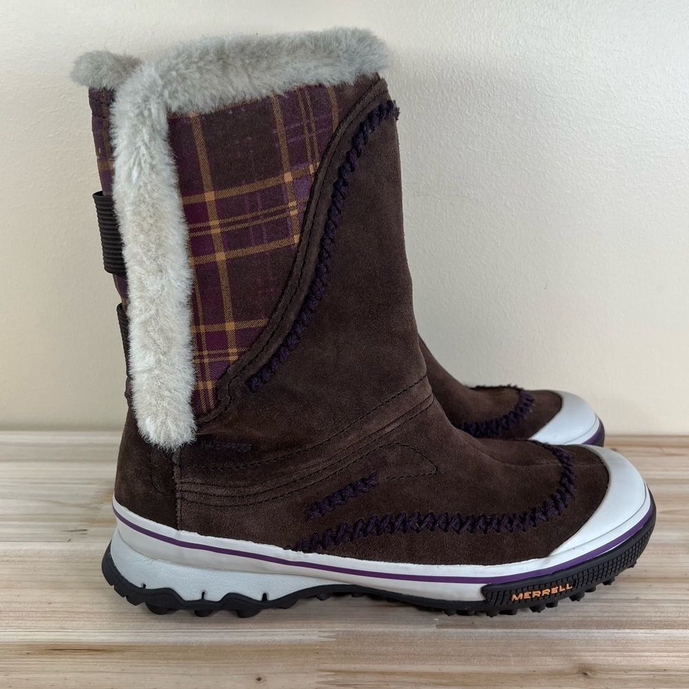 Merrell Pixie Pull on Brown Waterproof snowboots 400 g  Women's size 9.5